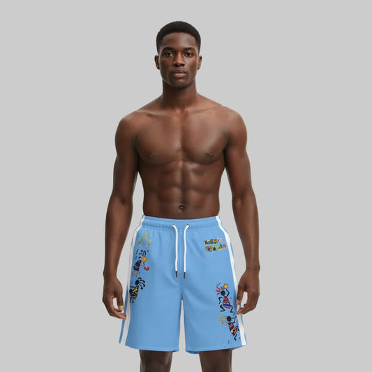 Ethnic Music Cartoon Men's Jogger Shorts - Happily Celebrating Heritage