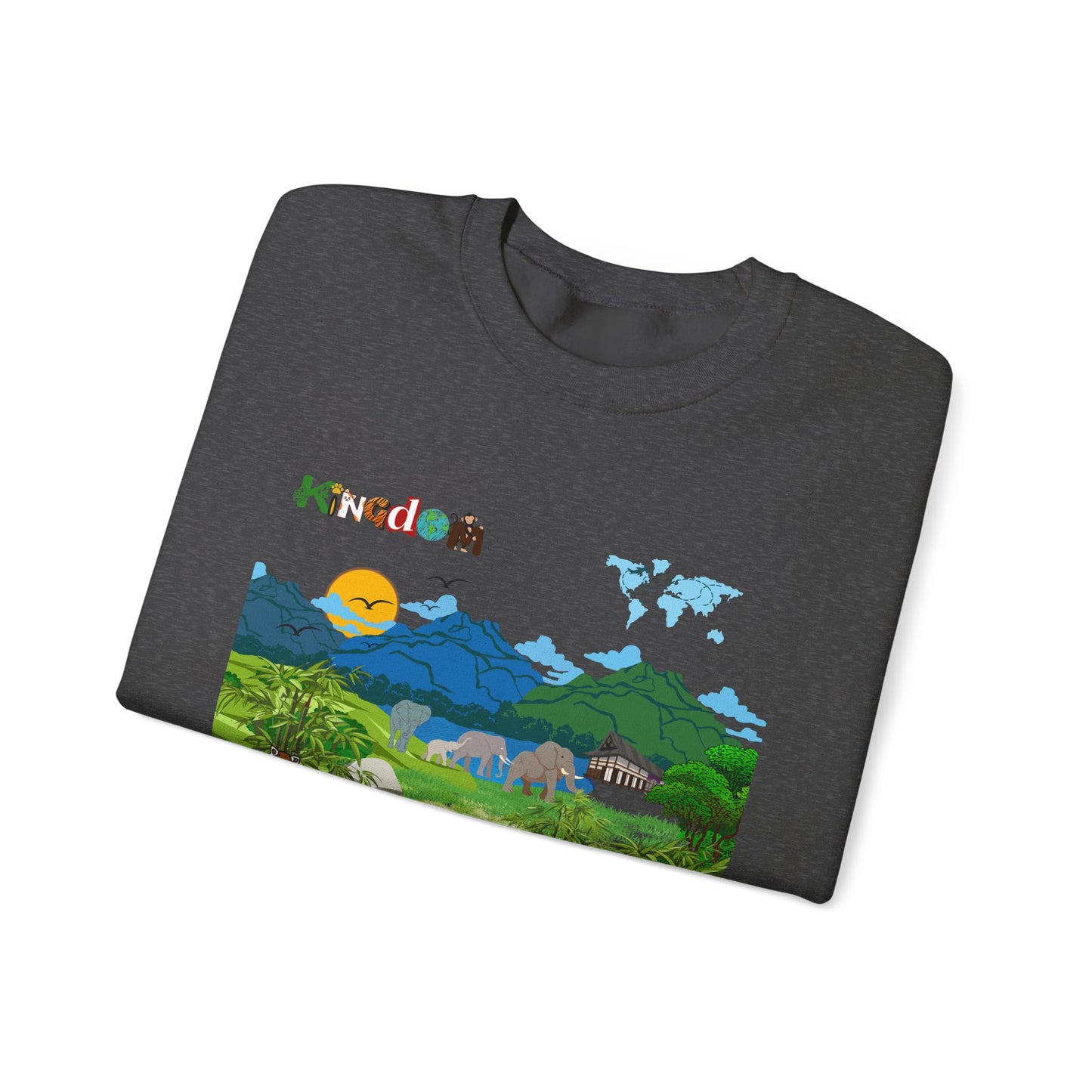 Panda Kingdom Crewneck Sweatshirt — Scenic Bamboo Forest Graphic