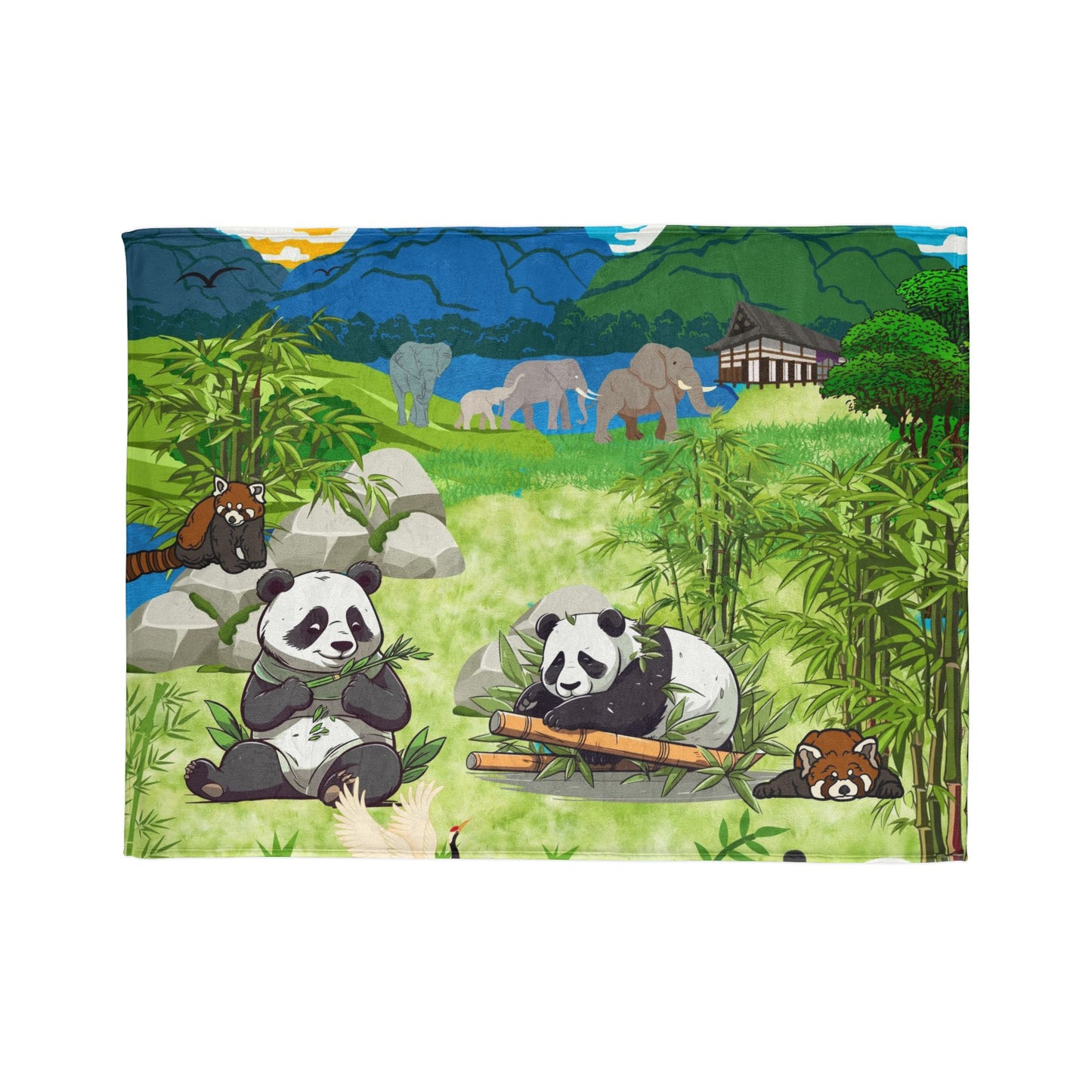 Cozy Panda-Themed Soft Polyester Blanket for Kids