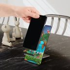 Tropical Waterfall Phone Stand — Colorful Parrot & Jungle Mobile Display Printify