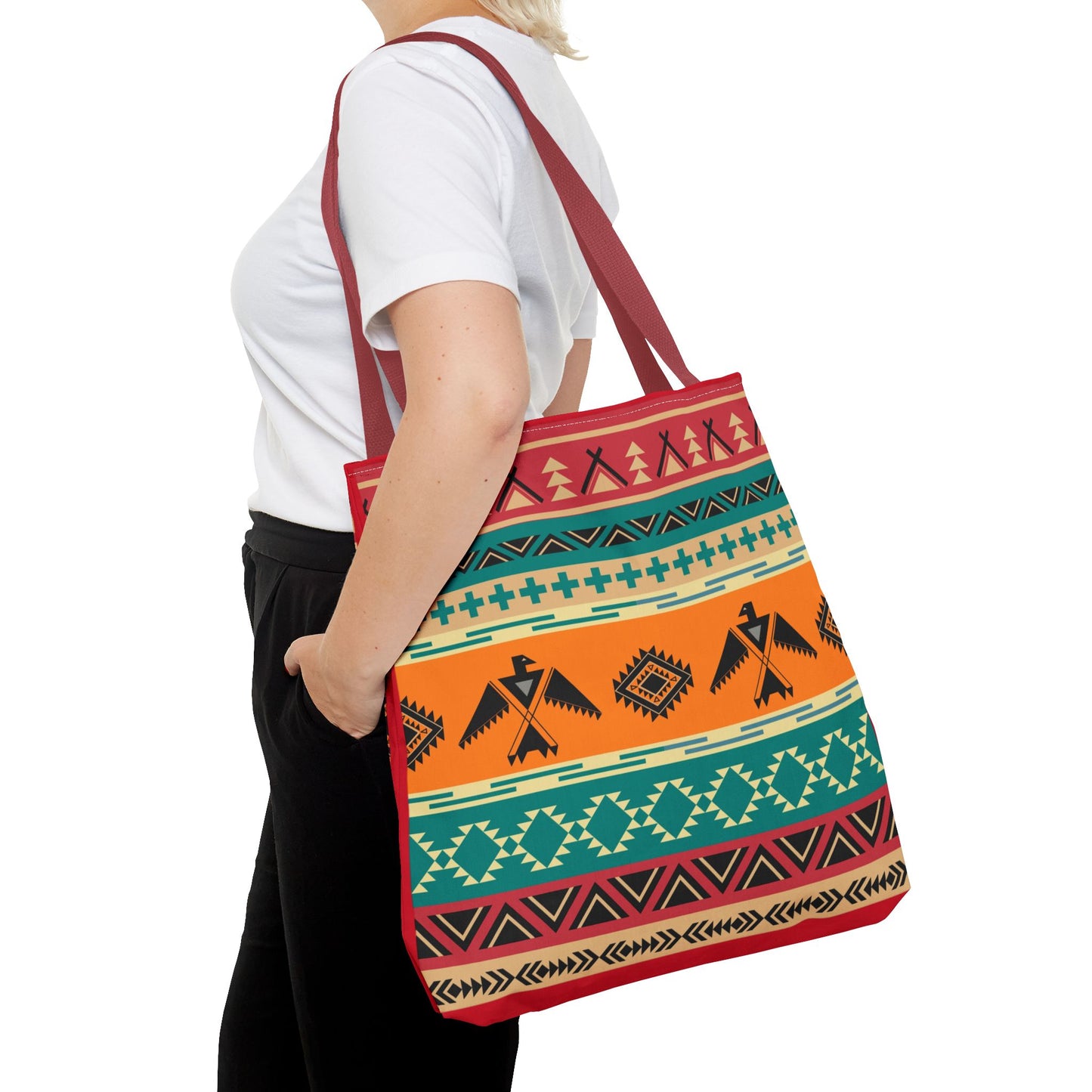 Southwestern Pattern Tote Bag - Native-Inspired Aztec Eagle Print