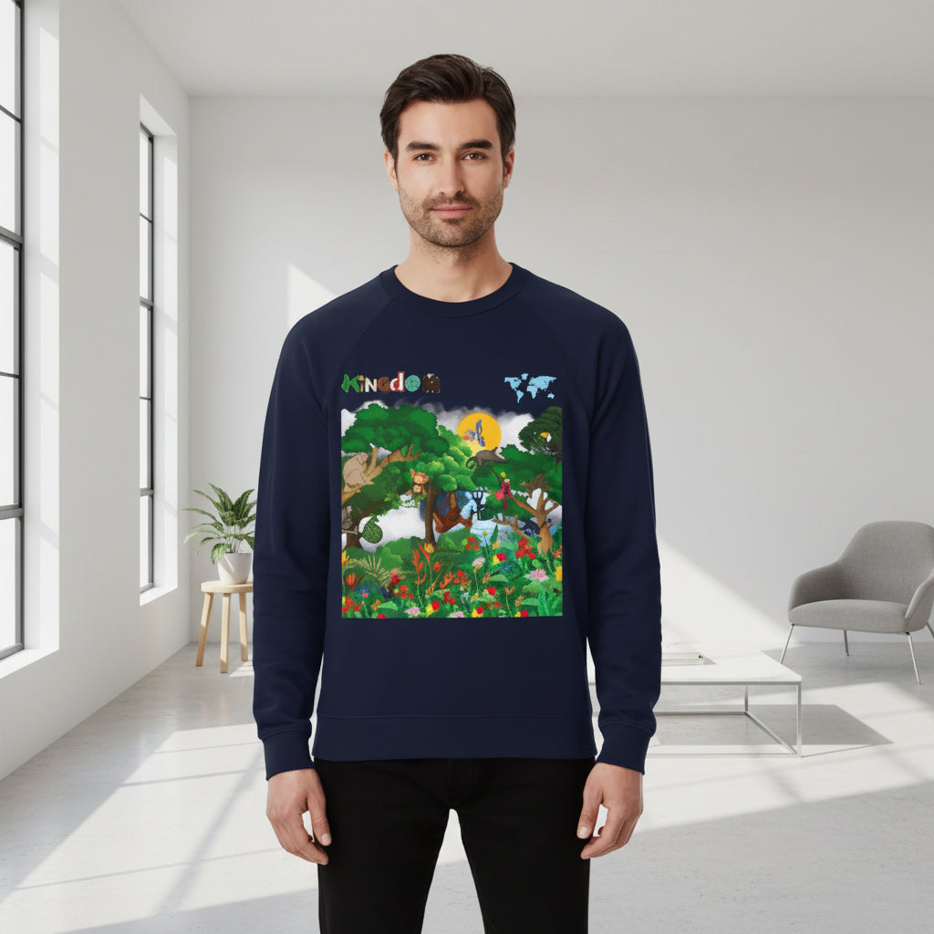 Jungle Theme Unisex Garment-Dyed Sweatshirt, Wild Animals Graphic, Safari Lover Gift Printify