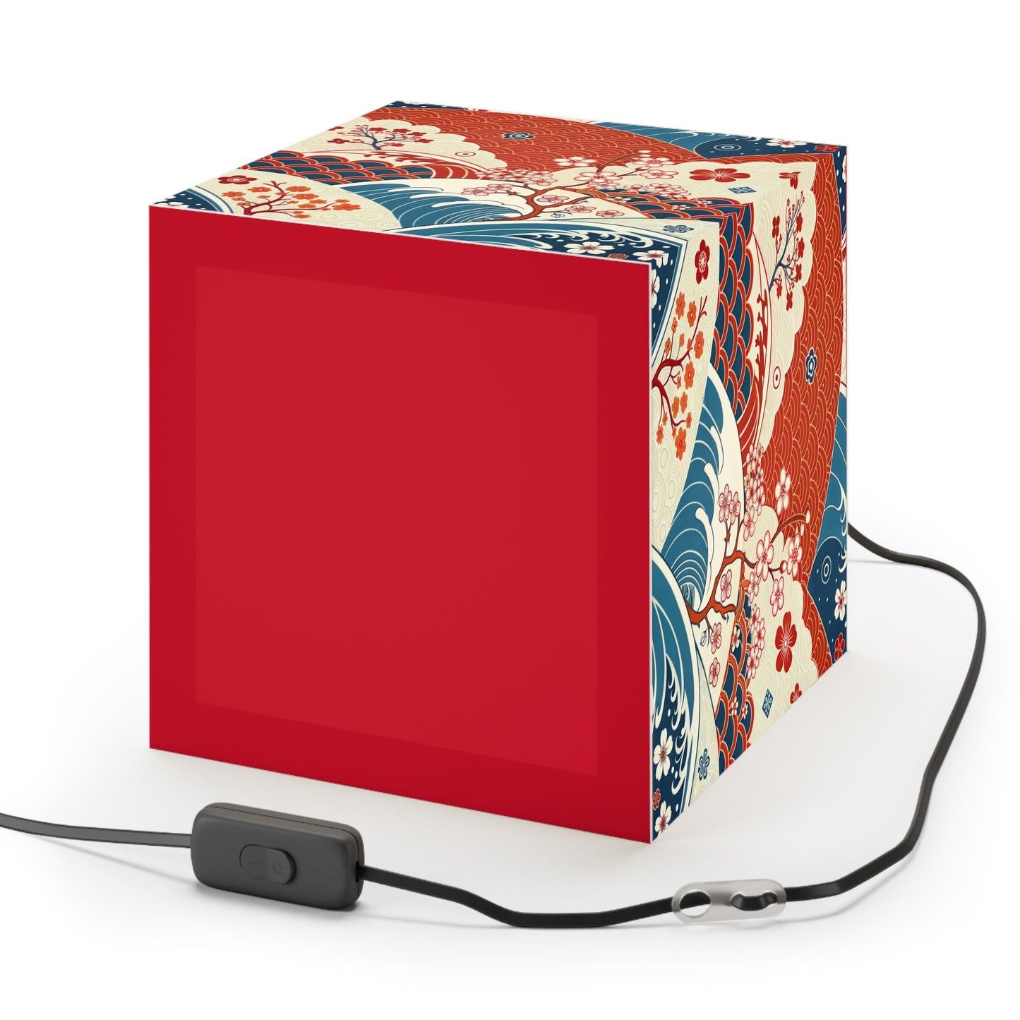 Japanese Wave & Cherry Blossom Light Cube Lamp