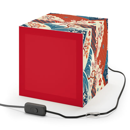 Japanese Wave & Cherry Blossom Light Cube Lamp