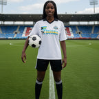 Bahamas Flag Themed Contrast Collar Striped Soccer Jersey ODMPOD