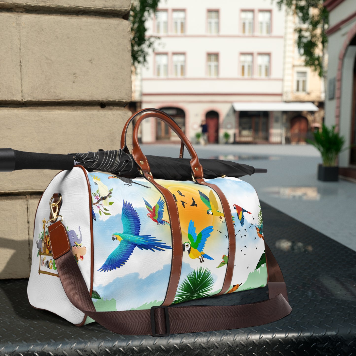 Vibrant Tropical Waterproof Travel Bag - Perfect for Adventurers and Getaways