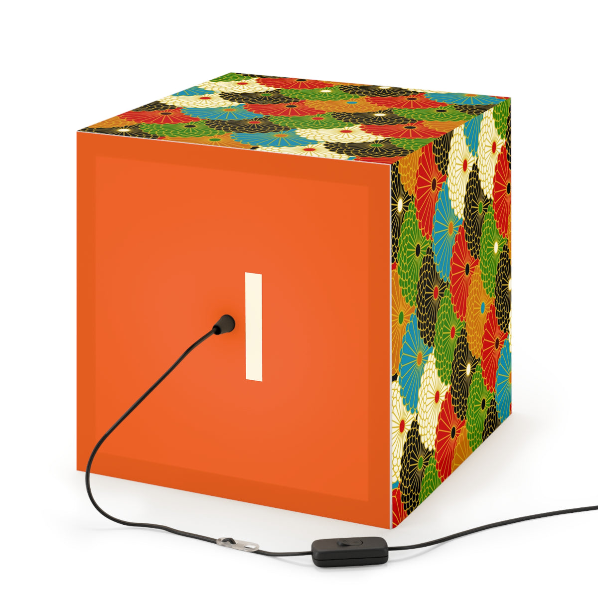 Japanese Fan Pattern Light Cube Lamp – Colorful Retro Geometric Table & Night Light Printify