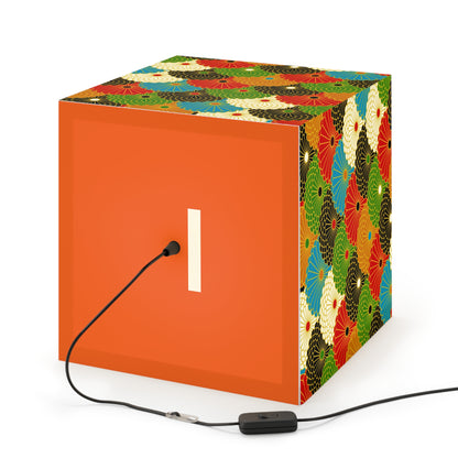 Japanese Fan Pattern Light Cube Lamp – Colorful Retro Geometric Table & Night Light