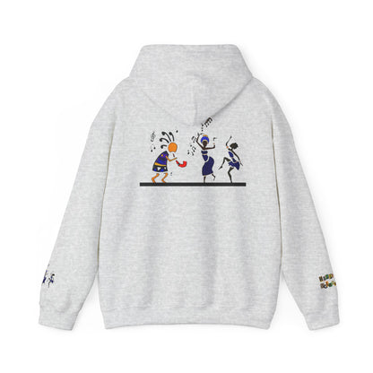 Ethnic Streetwear Unisex Heavy Blend, Hand-Drawn Tribal Music Art, Daily Wear