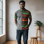 African Print Polo Shirt — Bold Kente-Inspired Pattern Printify