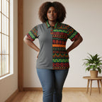 African Print Polo Shirt — Bold Kente-Inspired Pattern Printify