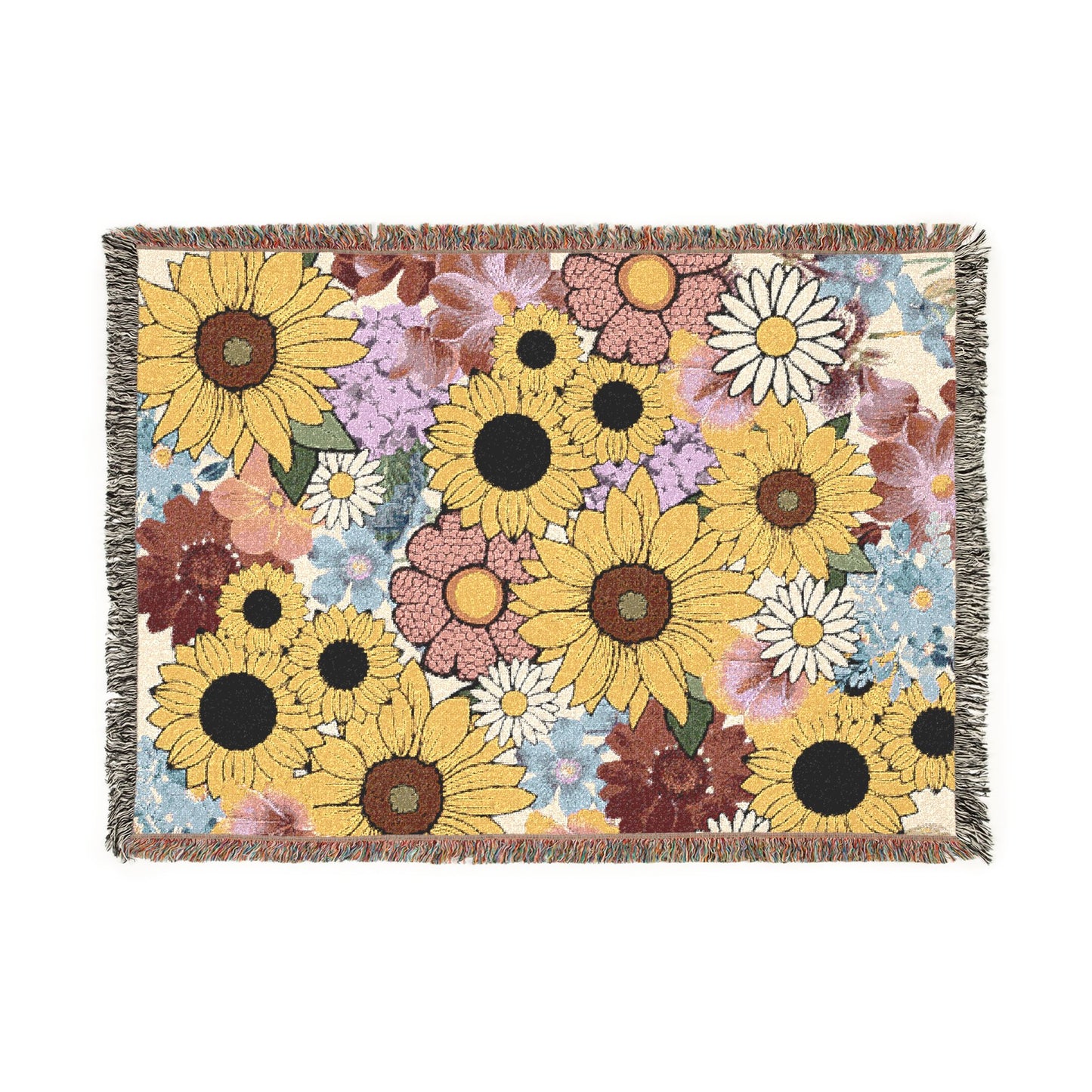 Sunflower Woven Throw Blanket — Cozy Floral Tapestry for Living Room & Gift
