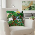 Vibrant Jungle Animal Square Pillow - Perfect for Kids' Rooms & Playspaces Printify