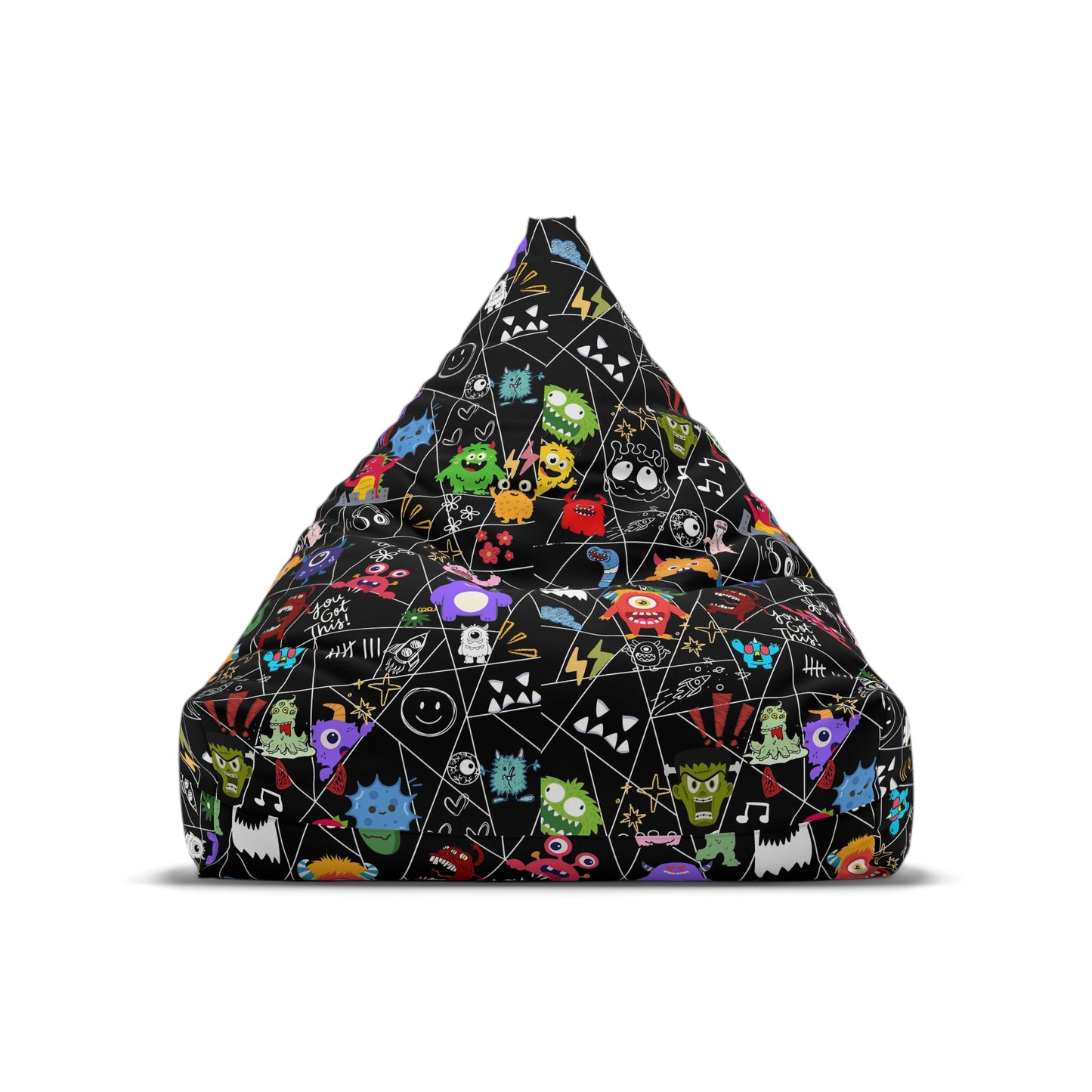 Colorful Monster Bean Bag Chair Cover, Cozy Home Decor, Fun Playroom Accessory