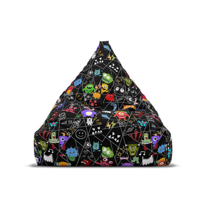 Colorful Monster Bean Bag Chair Cover, Cozy Home Decor, Fun Playroom Accessory