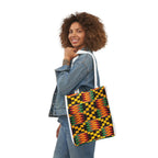 Kente Pattern Canvas Tote Bag — Vibrant African Print Market Tote Printify
