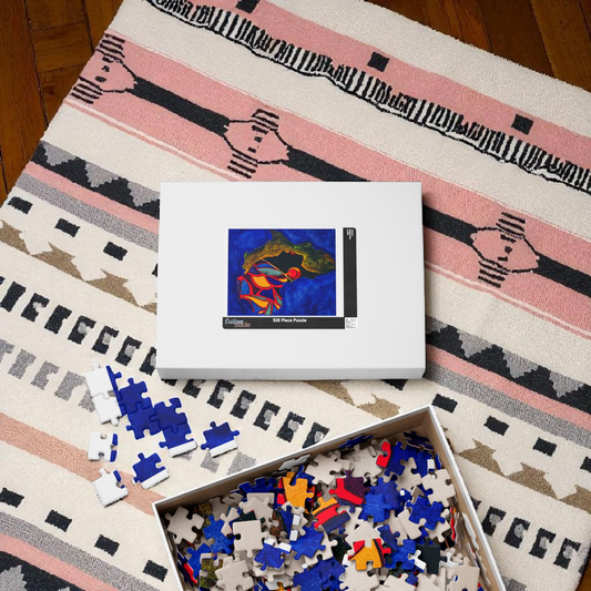 Artistic African Abstract Landscape Puzzle - Unique Design, Multiple Sizes