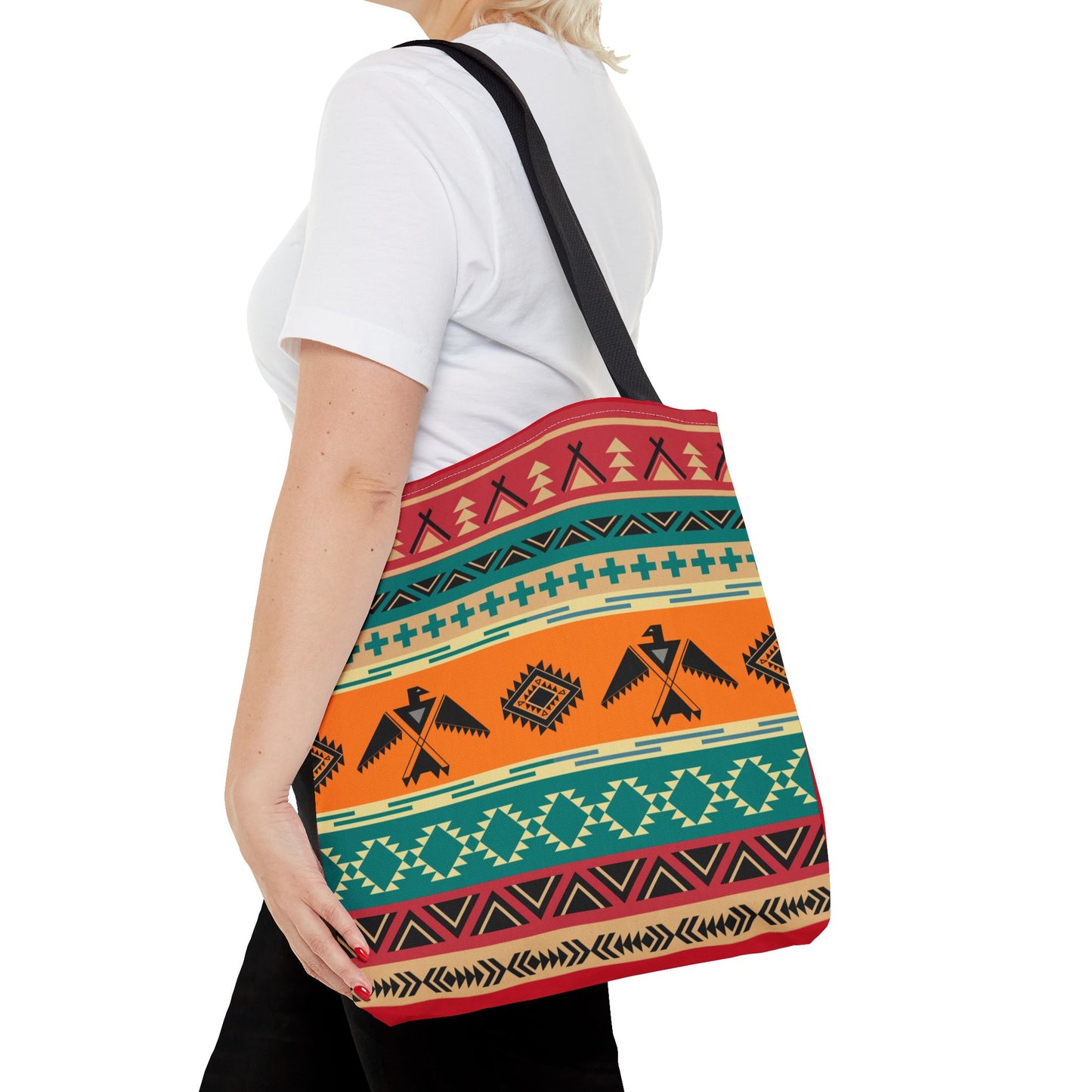 Southwestern Pattern Tote Bag - Native-Inspired Aztec Eagle Print