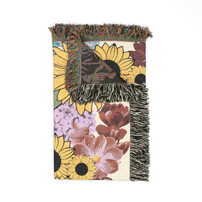 Sunflower Woven Throw Blanket — Cozy Floral Tapestry for Living Room & Gift