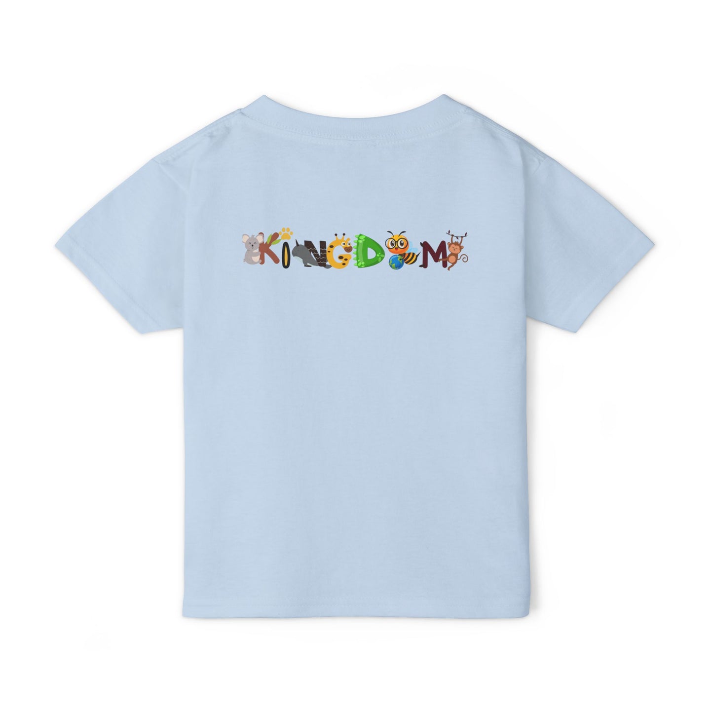 Toddler T‑Shirt — "Kingdom" Jungle Animals Design (Colorful Birds & Sunshine)
