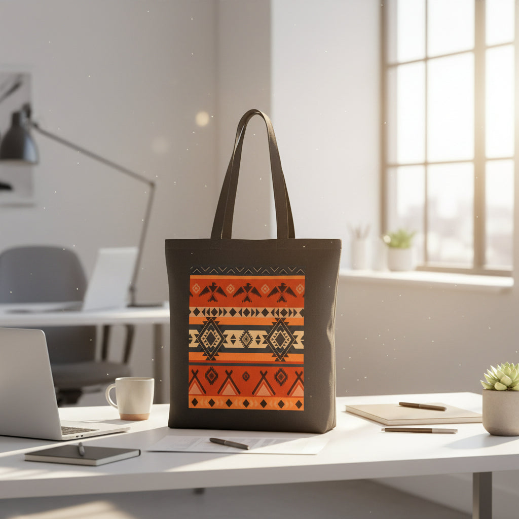 Southwestern Aztec Pattern Cotton Tote Bag