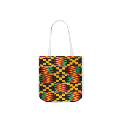 Kente Pattern Canvas Tote Bag — Vibrant African Print Market Tote