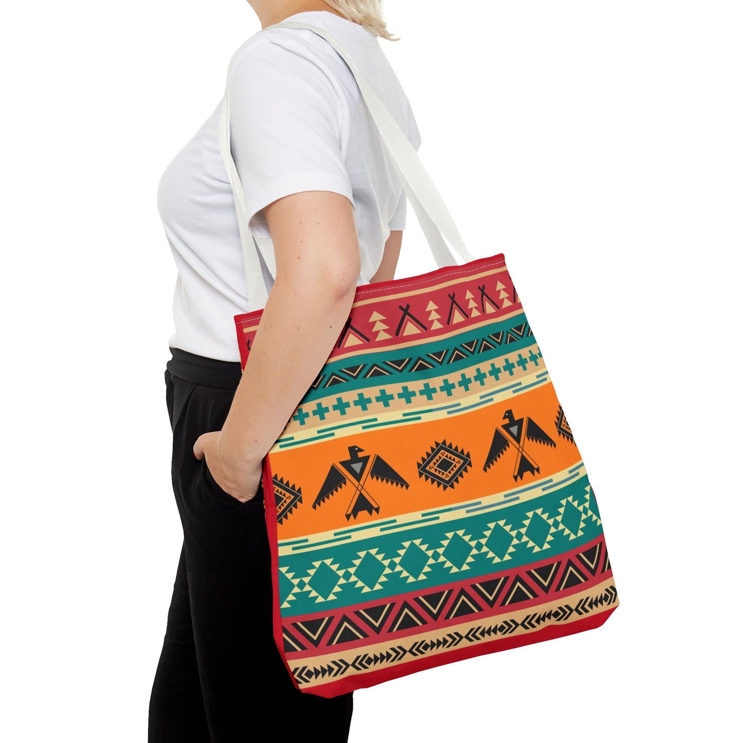 Southwestern Pattern Tote Bag - Native-Inspired Aztec Eagle Print