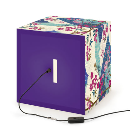 Japanese Floral Wave Light Cube Lamp — Cherry Blossom Ambient Night Light