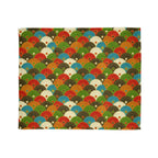 Retro Fan Pattern Polyester Blanket — Colorful Geometric Throw for Living Room & Gift Printify