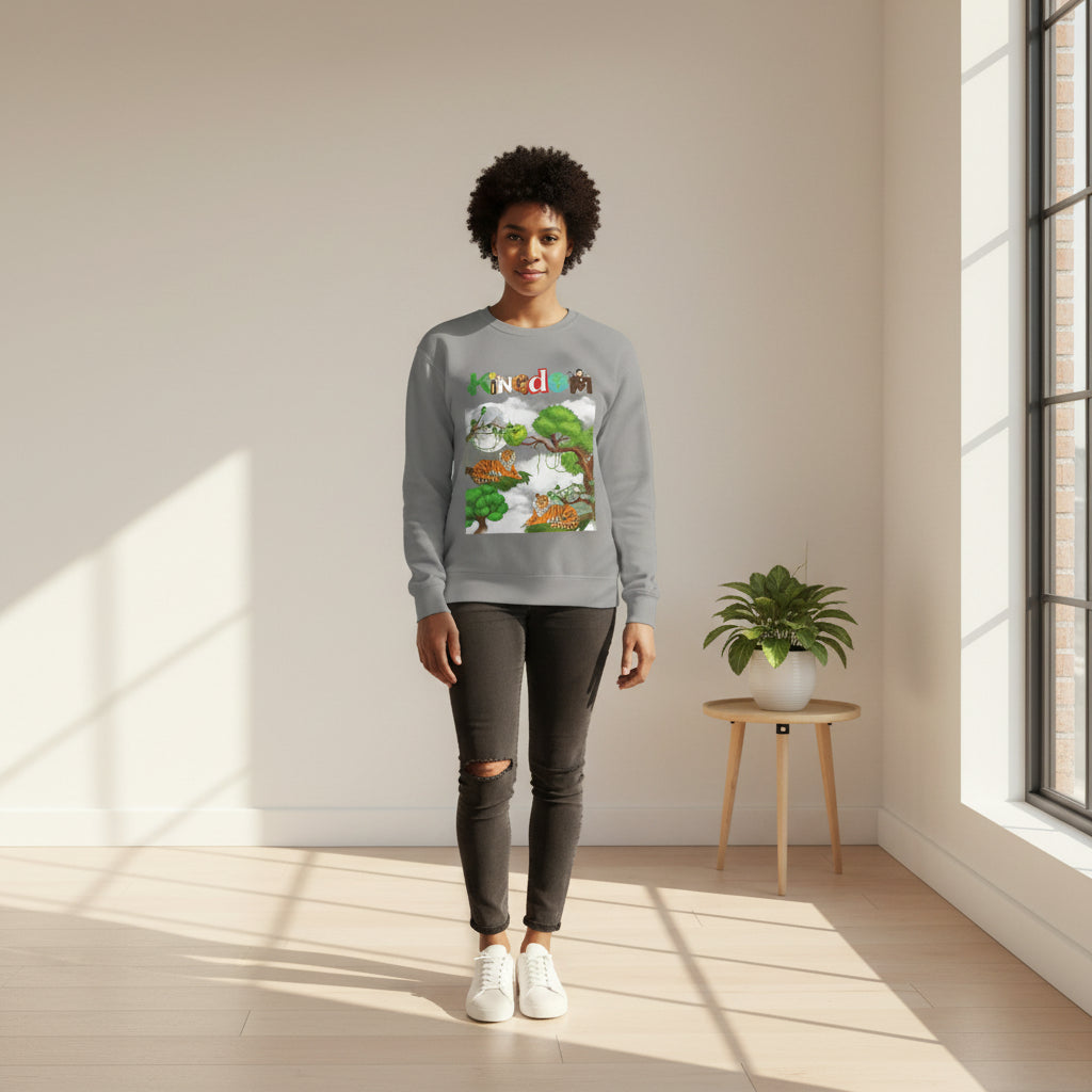 Tiger Jungle Unisex Sweatshirt, Wild Animals Garment-Dyed Jumper, Wildlife Sweatshirt, Tiger Print Printify