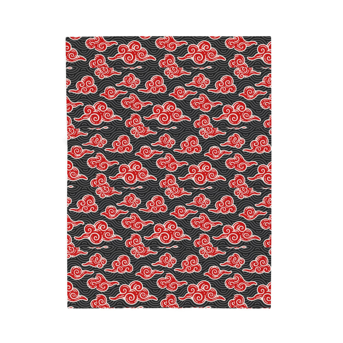 Akatsuki Cloud Pattern Velveteen Plush Blanket — Japanese Anime Inspired Red Cloud Throw Printify