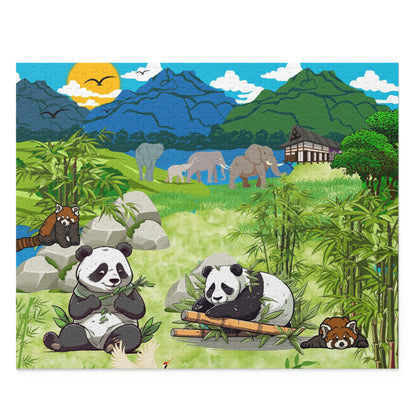 Panda Paradise Puzzle - 120, 252, 500-Piece Nature Jigsaw for Animal Lovers