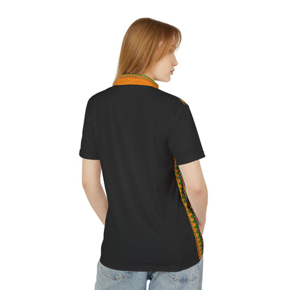 African Kente Stripe Polo Shirt — Vibrant Cultural Print Golf Polo
