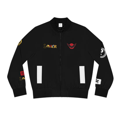 Skull Flames "Loner" Women's Bomber Jacket — Gothic Punk Graphic Outerwear