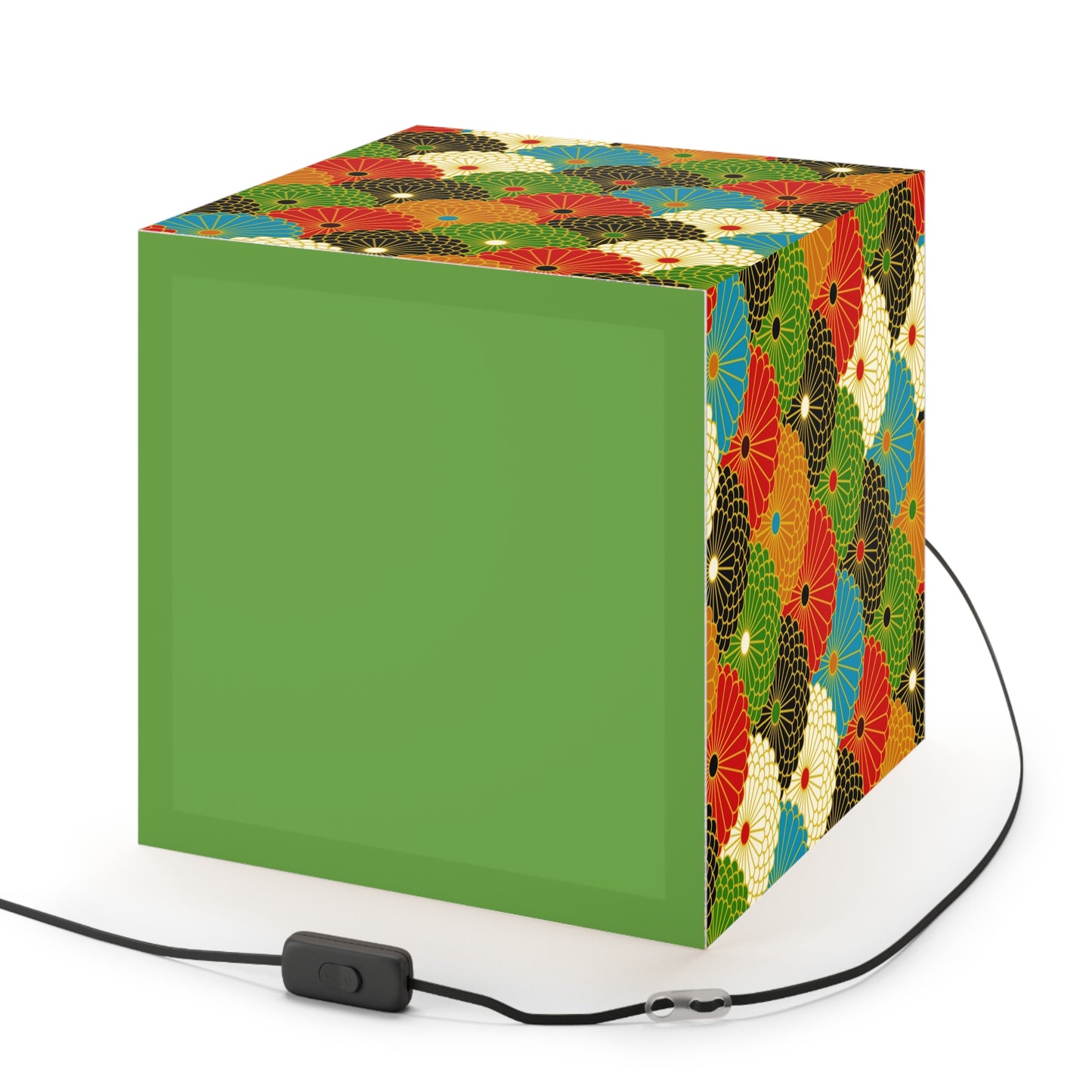 Japanese Fan Pattern Light Cube Lamp — Colorful Scallop Decorative Night Light