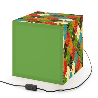 Japanese Fan Pattern Light Cube Lamp — Colorful Scallop Decorative Night Light