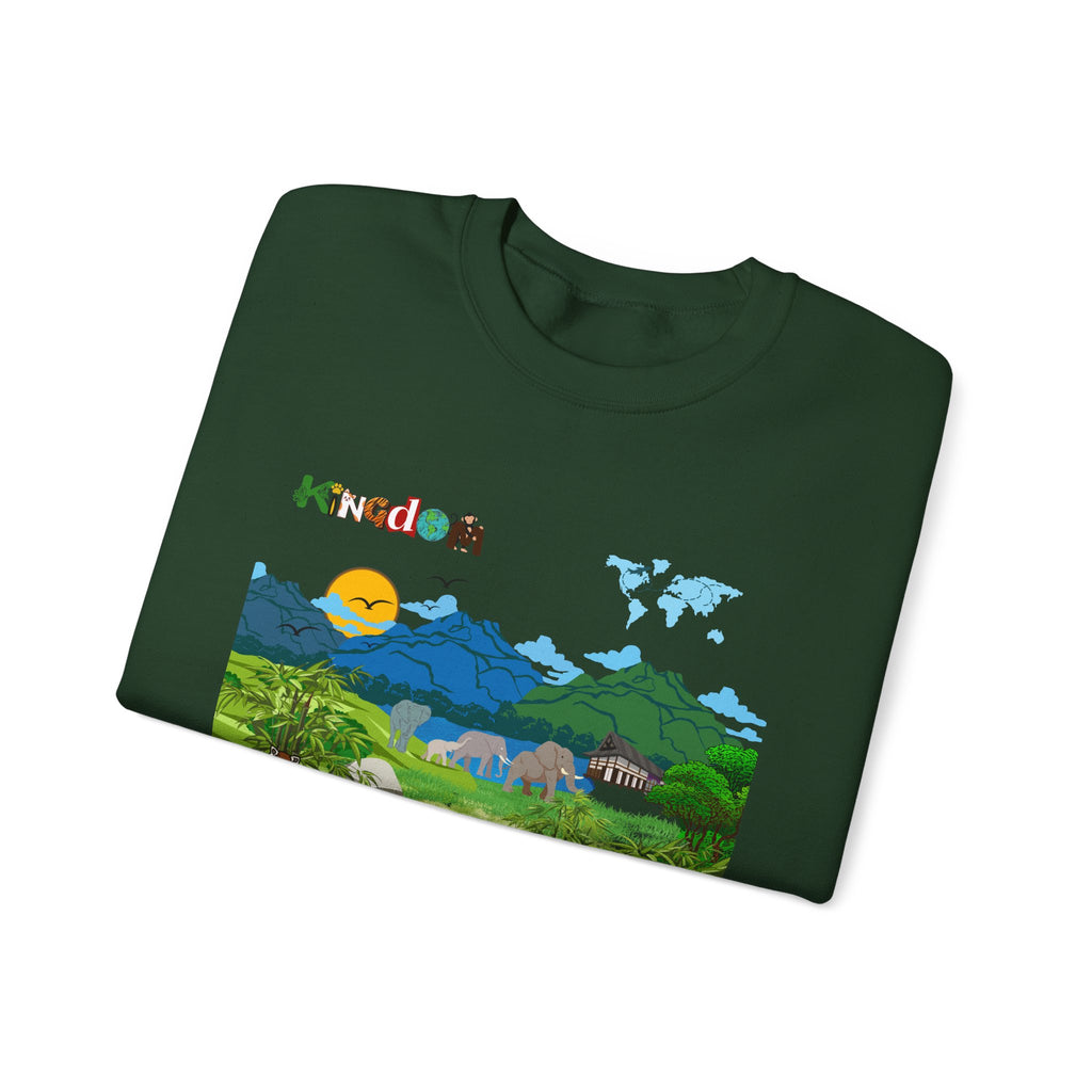 Panda Kingdom Crewneck Sweatshirt — Scenic Bamboo Forest Graphic Printify