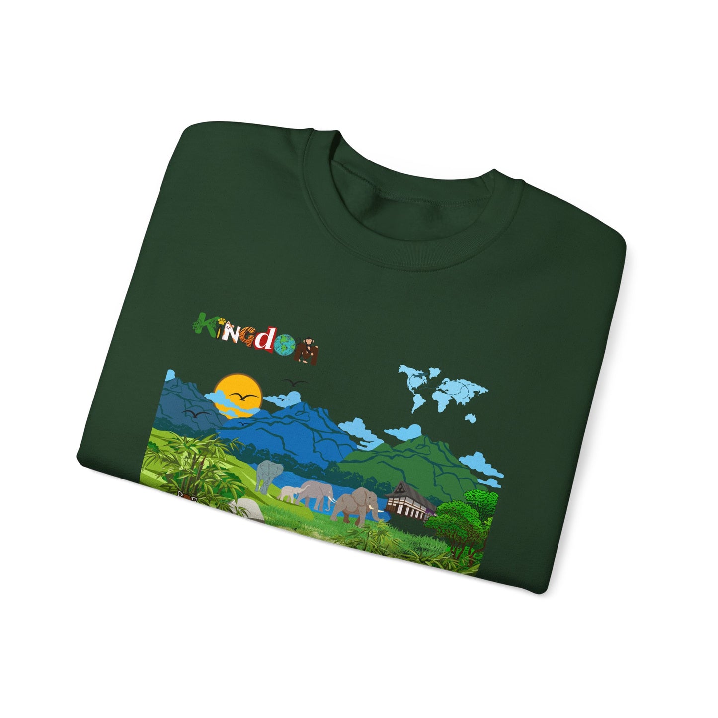 Panda Kingdom Crewneck Sweatshirt — Scenic Bamboo Forest Graphic