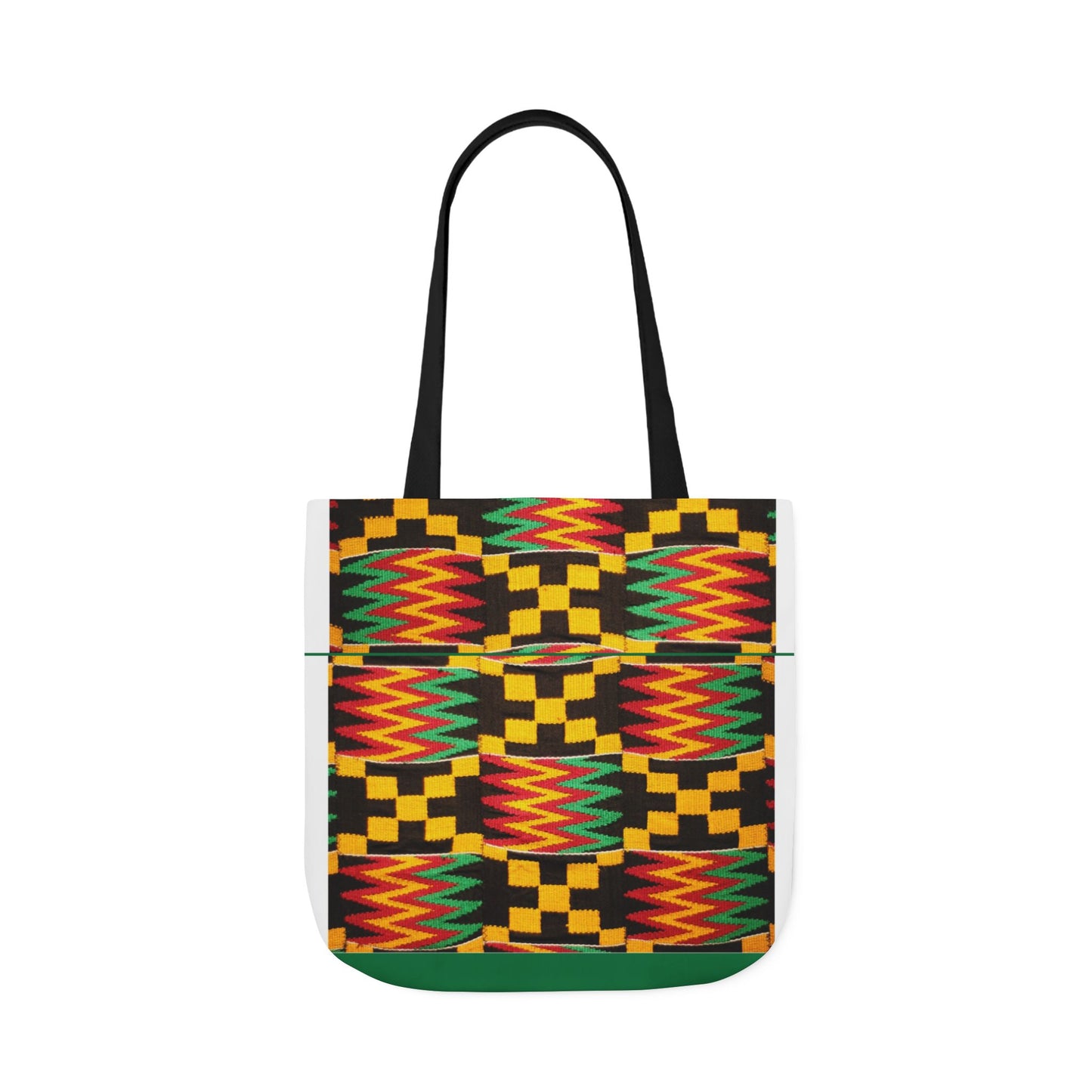 Kente Pattern Canvas Tote Bag — Vibrant African Print Market Tote