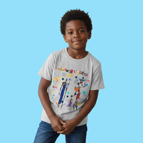 Afro Music Art Kids T-Shirt, Handcrafted Tee for Children, Kid's Graphic Tee Printify