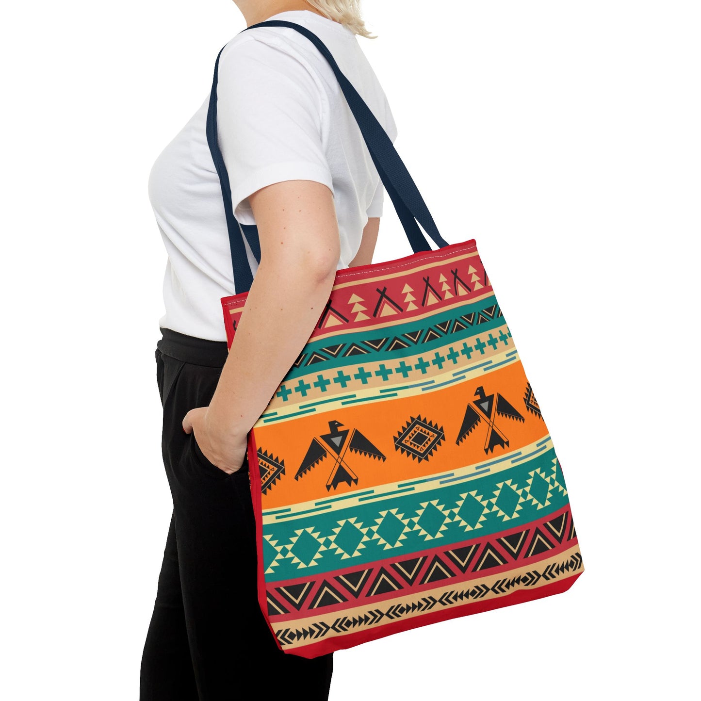Southwestern Pattern Tote Bag - Native-Inspired Aztec Eagle Print
