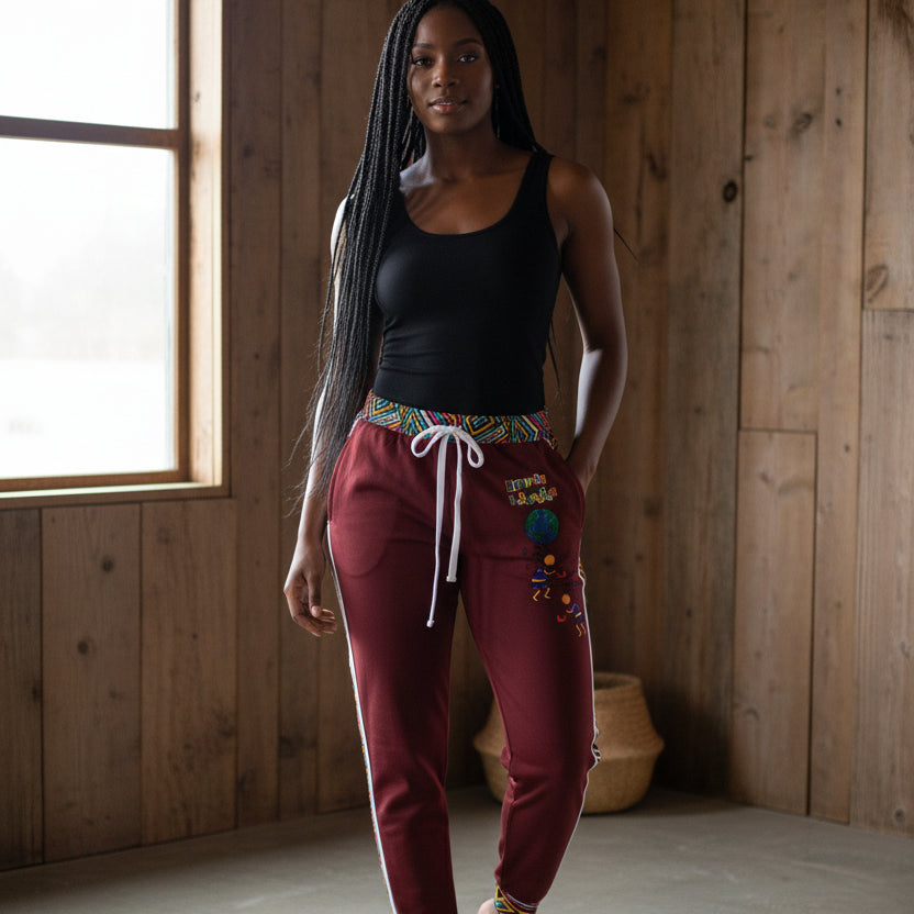 Unisex Athletic Joggers featuring Handcrafted Afro-Fusion Cartoon Art, suitable for African dance and casual wear Printify