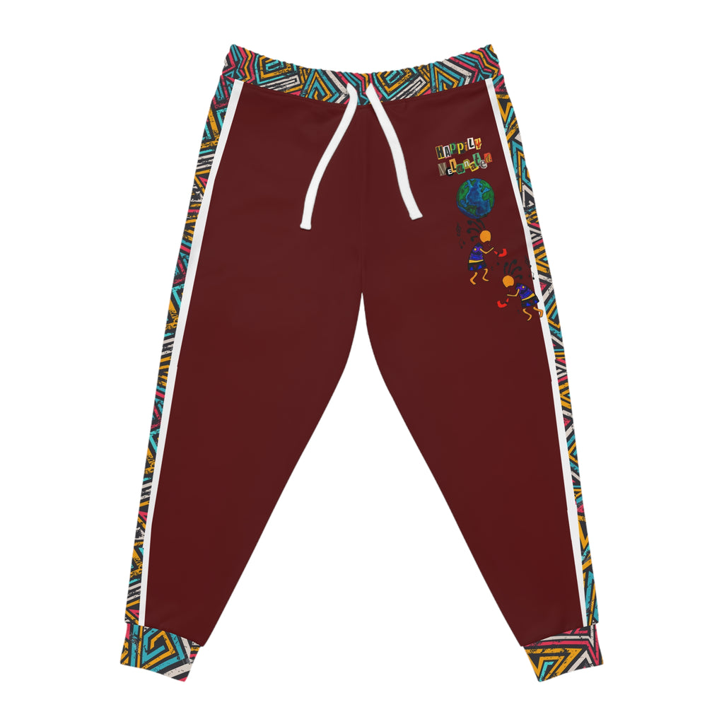 Unisex Athletic Joggers featuring Handcrafted Afro-Fusion Cartoon Art, suitable for African dance and casual wear Printify