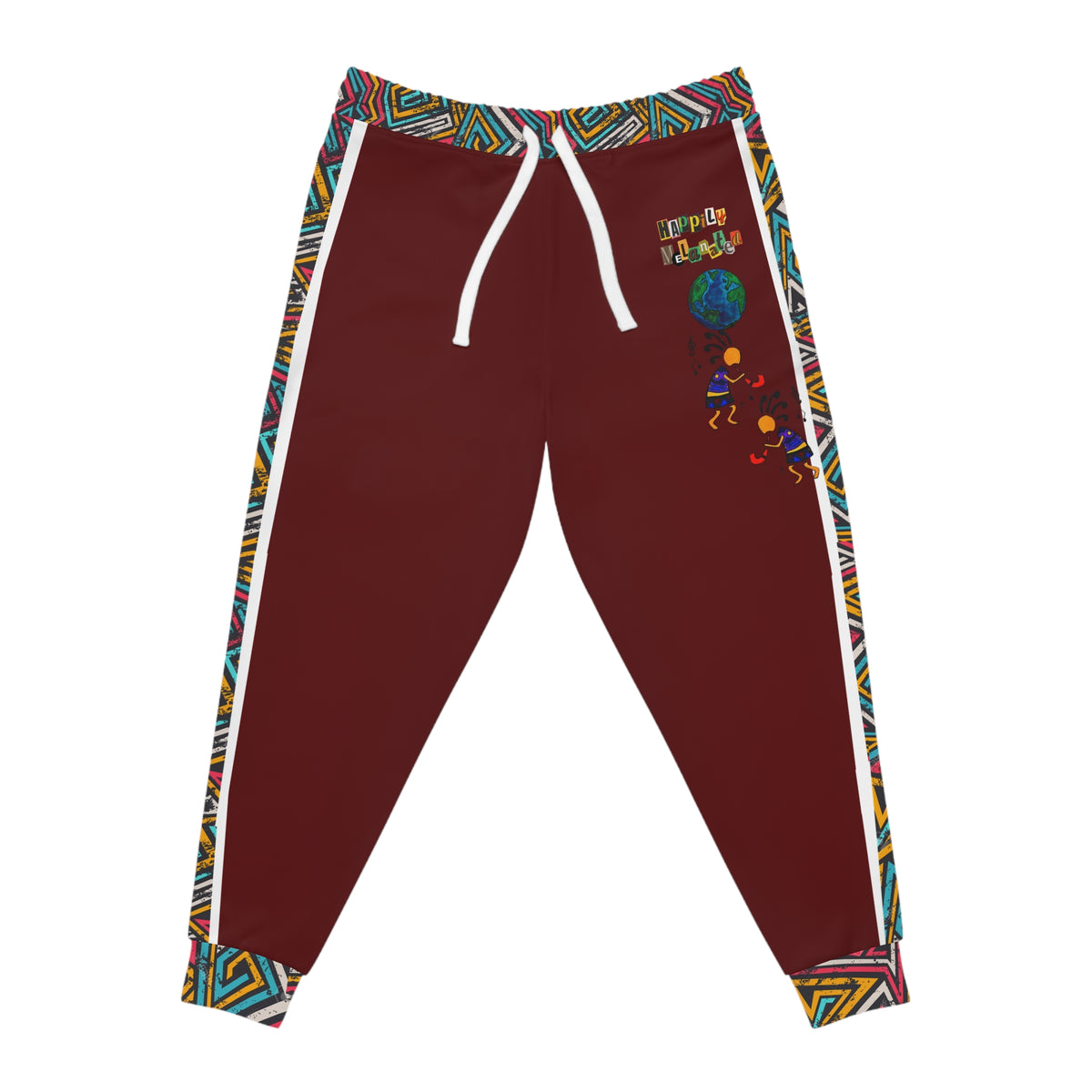 Unisex Athletic Joggers featuring Handcrafted Afro-Fusion Cartoon Art, suitable for African dance and casual wear Printify