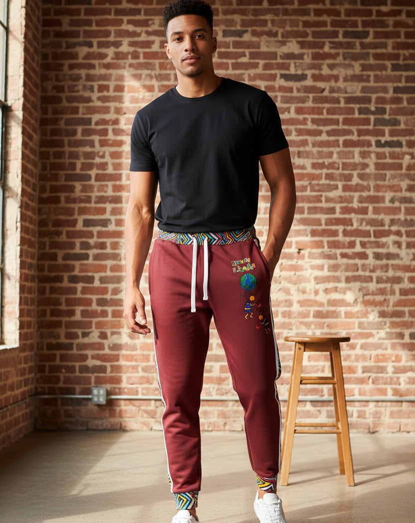 Unisex Athletic Joggers featuring Handcrafted Afro-Fusion Cartoon Art, suitable for African dance and casual wear Printify