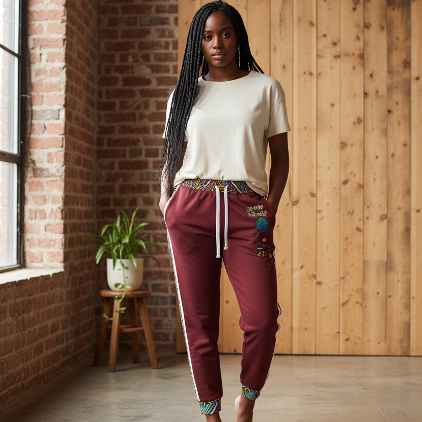 Unisex Athletic Joggers featuring Handcrafted Afro-Fusion Cartoon Art, suitable for African dance and casual wear Printify