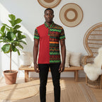 Unisex African Print Polo Shirt — Bold Kente-Inspired Pattern Printify