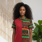 Unisex African Print Polo Shirt — Bold Kente-Inspired Pattern Printify