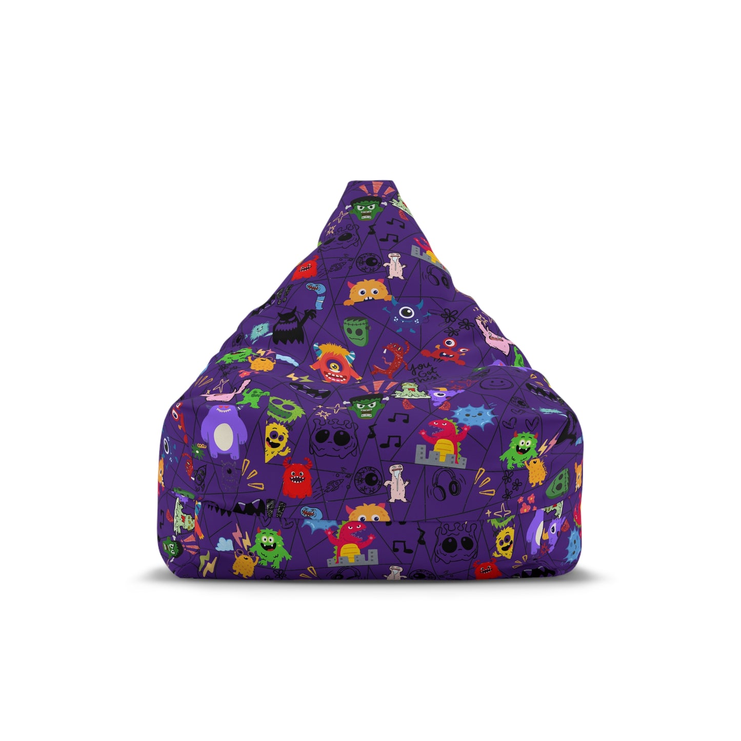Kids' Fun Bean Bag Chair Cover - Playful Monsters, Cozy Seating for Sofas, Playrooms