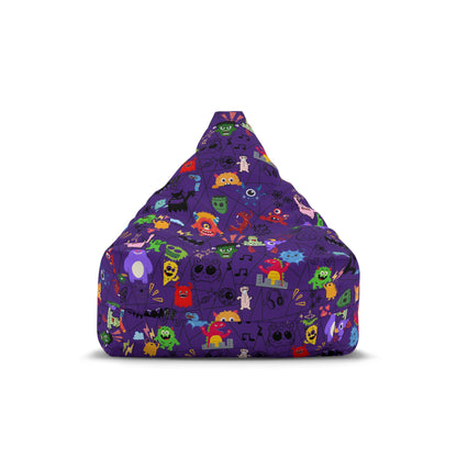 Kids' Fun Bean Bag Chair Cover - Playful Monsters, Cozy Seating for Sofas, Playrooms